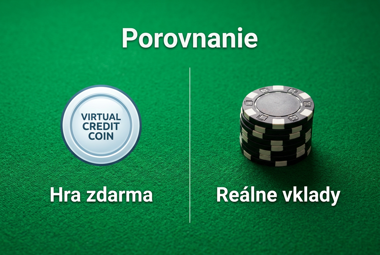 Infografika porovnávajúca hranie automatov zdarma a za reálne peniaze